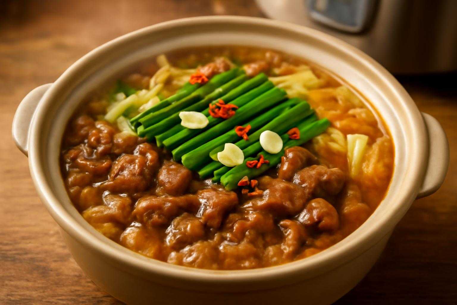 もつ鍋の作り方を圧力鍋で簡単に!ぷるぷる食感に仕上げる下処理と絶品スープのコツ